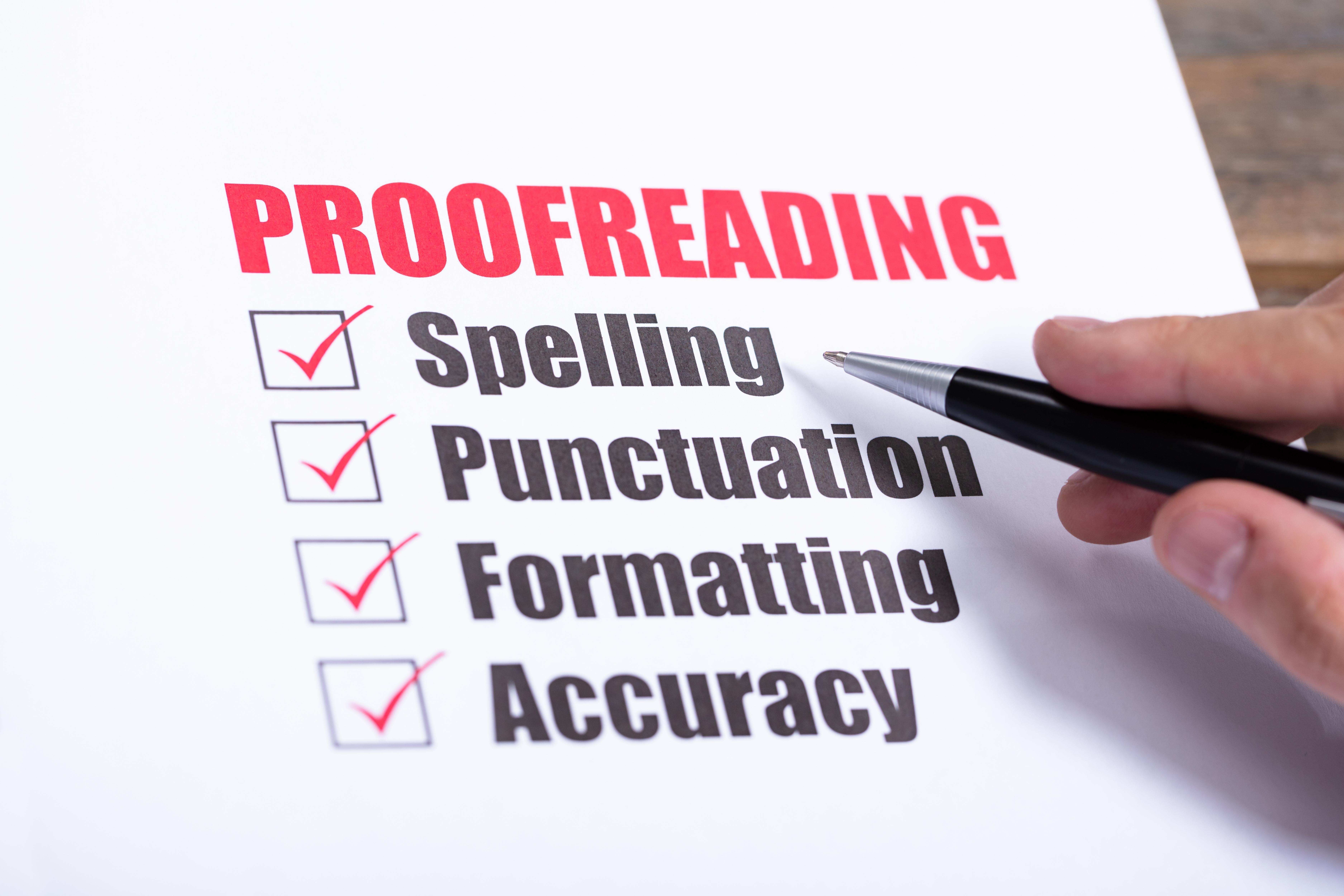 Proofreading and Quality Control